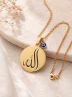 Ya Nûr ve Allah Lafzı Çift Taraflı Kolye – 316L Çelik