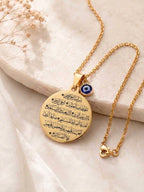 Elif Vav ve Fatiha Suresi Çift Taraflı Kolye – 316L Çelik