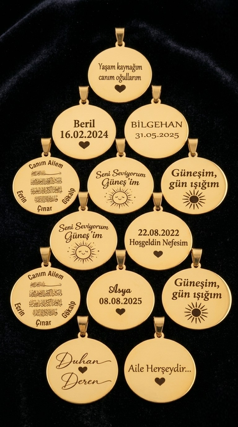 Hediye kutusunda kişiye özel resimli kolye